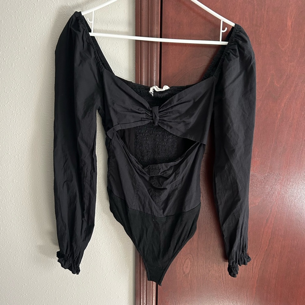 Black long sleeve bodysuit